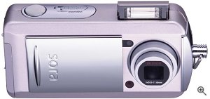 Toshiba's PDR-T20 digital camera. Courtesy of Toshiba Japan, with modifications by Michael R. Tomkins. Click for a bigger picture!