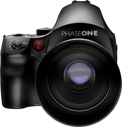 Phase One's 645DF medium format camera with lens attached. Photo provided by Phase One A/S. Click for a bigger picture!