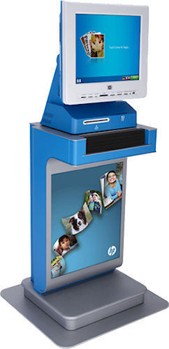 The HP Photo Center 5 Premier customer order station. Photo provided by Hewlett-Packard Development Company, L.P.