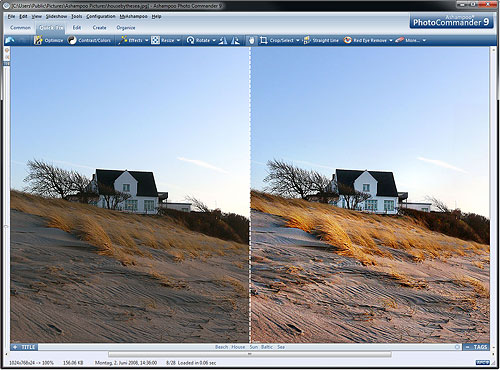 Using the Quick Fix tool in Photo Commander 9. Screenshot provided by Ashampoo GmbH & Co. KG. Click for a bigger picture!