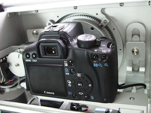 The Photosimile 5000 is based around a Rebel-class Canon DSLR. Photo provided by Ortery Technologies. Click for a bigger picture!