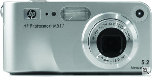 Hewlett Packard's Photosmart M517 digital camera. Courtesy of HP, with modifications by Michael R. Tomkins. Click for a bigger picture!