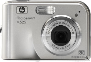 Hewlett Packard's Photosmart M525 digital camera. Courtesy of Panasonic, with modifications by Michael R. Tomkins.