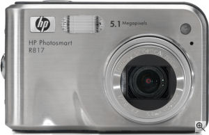 Hewlett Packard's Photosmart R817 digital camera. Courtesy of Hewlett Packard, with modifications by Michael R. Tomkins. Click for a bigger picture!