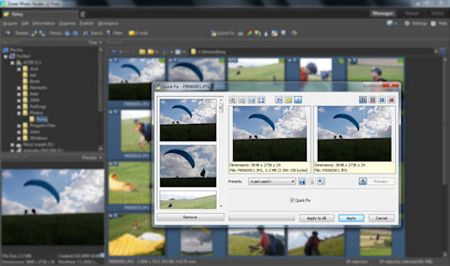 Batch processing in Zoner Software's Photo Studio Free. Screenshot provided by Zoner Software A.S. Click for a bigger picture!