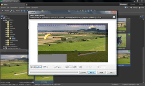 Creating and cropping a panorama with Photo Studio Free. Screenshot provided by Zoner Software A.S. Click for a bigger picture!