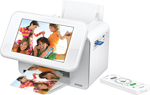 Epson's PictureMate Show two-in-one digital photo frame and 4” x 6” photo printer. Photo provided by Epson America Inc. Click for a bigger picture!