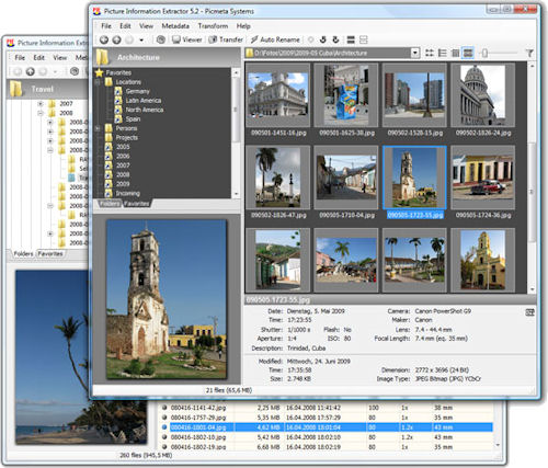 Picture Information Extractor v5.2. Screenshots provided by Picmeta Systems. Click for a bigger picture!