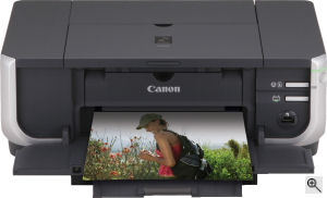 Canon's PIXMA iP4300 printer. Courtesy of Canon, with modifications by Michael R. Tomkins. Click for a bigger picture!