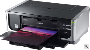 Canon's PIXMA iP4500 photo printer. Courtesy of Canon, with modifications by Michael R. Tomkins. Click for a bigger picture!