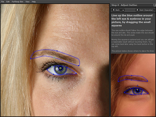 Adjusting the facial mask in Portrait Pro 10. Screenshot by Imaging Resource, demonstration image courtesy Kelley Martin Clough, provided by Anthropics Technology Ltd. Click for a bigger picture!