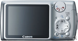 Canon's PowerShot A470 digital camera. Courtesy of Canon, with modifications by Michael R. Tomkins. Click for a bigger picture!