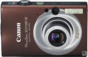 Canon's PowerShot SD1100 IS digital camera. Courtesy of Canon, with modifications by Michael R. Tomkins. Click for a bigger picture!