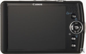 Canon's PowerShot SD630 digital camera. Courtesy of Canon, with modifications by Michael R. Tomkins. Click for a bigger picture!