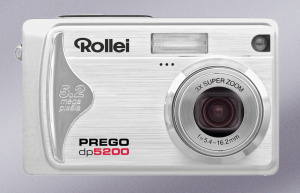Rollei's Prego dp5200 digital camera. Courtesy of Rollei, with modifications by Michael R. Tomkins. Click for a bigger picture!