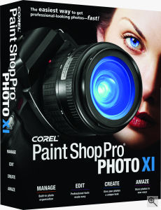 Corel's Paint Shop Pro Photo XI box shot. Courtesy of Corel, with modifications by Michael R. Tomkins. Click for a bigger picture!