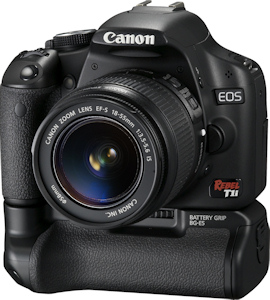 Canon's EOS 500D Rebel T1i digital SLR. Photo provided by Canon USA Inc. Click for a bigger picture!