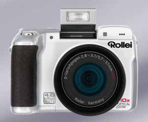 Rollei's dk4010 digital camera. Courtesy of Rollei, with modifications by Michael R. Tomkins. Click for a bigger picture!