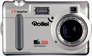 Rollei's dp300 digital camera. Courtesy of Rollei Germany, with modifications by Michael R. Tomkins. Click for a bigger picture!