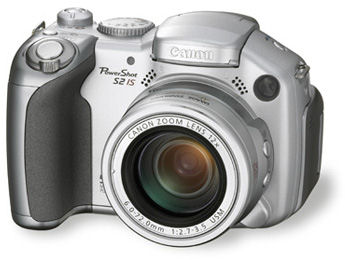 Canon's PowerShot S2 IS digital camera. Courtesy of Canon Japan, with modifications by Michael R. Tomkins.