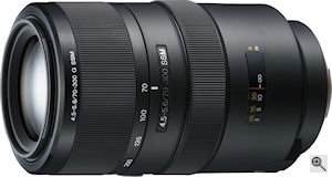 Sony's 70-300mm f/4.5-5.6 G lens. Courtesy of Sony, with modifications by Michael R. Tomkins. Click for a bigger picture!