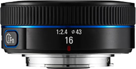 The Samsung 16mm F2.4 NX lens. Photo provided by Samsung Electronics Co., Ltd.