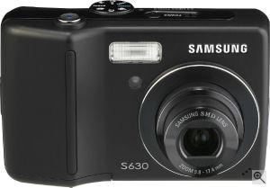 Samsung's S630 digital camera. Courtesy of Samsung, with modifications by Michael R. Tomkins. Click for a bigger picture!