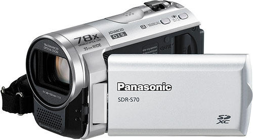 Panasonic's SDR-S70 camcorder. Photo provided by Panasonic Consumer Electronics Co. Click for a bigger picture!