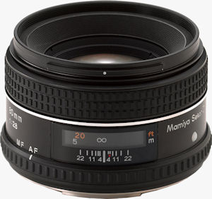 Mamiya's Sekor AF 80mm F/2.8  D L/S lens. Courtesy of Mamiya, with modifications by Michael R. Tomkins. Click for a bigger picture!