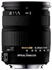 Sigma 18-200mm F3.5-6.3 DC OS. Courtesy of Sigma Corporation, with modifications by Zig Weidelich.