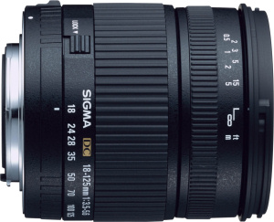 Sigma's 18-125mm F3.5-5.6 EX DC lens. Courtesy of Sigma, with modifications by Michael R. Tomkins. Click for a bigger picture!