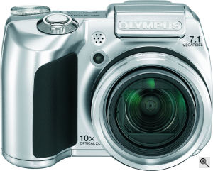 Olympus' SP-510 UltraZoom digital camera. Courtesy of Olympus, with modifications by Michael R. Tomkins. Click for a bigger picture!