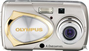Olympus' Stylus 410 digital camera. Courtesy of Olympus, with modifications by Michael R. Tomkins. Click for a bigger picture!