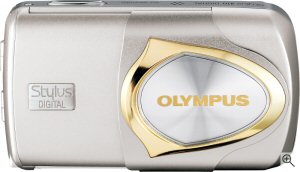 Olympus' Stylus 410 digital camera. Courtesy of Olympus, with modifications by Michael R. Tomkins. Click for a bigger picture!