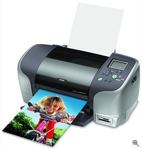 Epson's Stylus Photo 925 photo printer. Courtesy of Epson America, with modifications by Michael R. Tomkins.
