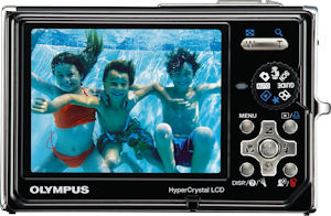 Olympus' Stylus 1050SW digital camera. Courtesy of Olympus, with modifications by Michael R. Tomkins. Click for a bigger picture!