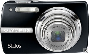 Olympus' Stylus 820 digital camera. Courtesy of Olympus, with modifications by Michael R. Tomkins. Click for a bigger picture!