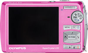 Olympus' Stylus 840 digital camera. Courtesy of Olympus, with modifications by Michael R. Tomkins. Click for a bigger picture!