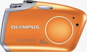 Olympus' Stylus Verve digital camera. Courtesy of Olympus, with modifications by Michael R. Tomkins. Click for a bigger picture!
