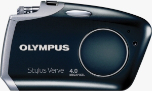Olympus' Stylus Verve digital camera. Courtesy of Olympus, with modifications by Michael R. Tomkins. Click for a bigger picture!