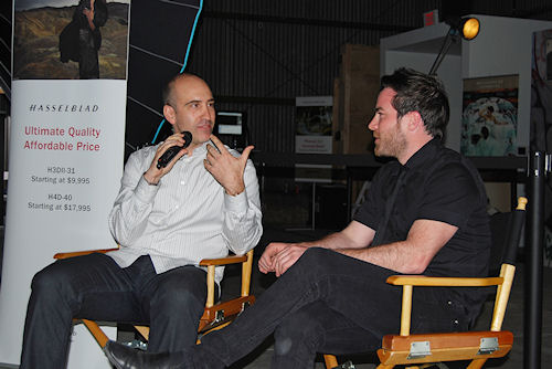 Hasselblad Master August Bradley interviewed by Resource Magazine at Three Stage Tour event in Los Angeles. Photo and caption provided by Hasselblad USA Inc. Click for a bigger picture!