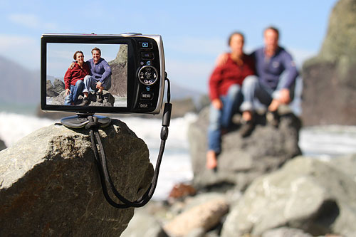 The tiltpod is designed for use with compact cameras and flash video recorders. Photo provided by Gomite LLC. Click for a bigger picture!