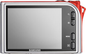 Samsung's TL34HD digital camera. Courtesy of Samsung, with modifications by Michael R. Tomkins. Click for a bigger picture!