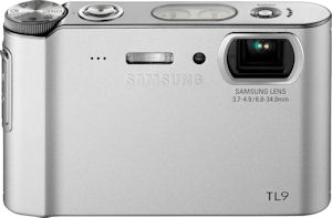 Samsung's TL9 digital camera. Courtesy of Samsung, with modifications by Michael R. Tomkins. Click for a bigger picture!