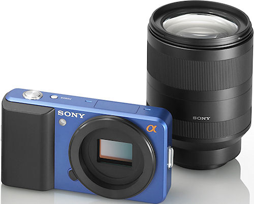 Sony's new ultra-compact interchangeable lens digital camera concept model. Photo provided by Sony Electronics Inc. Click for a bigger picture!