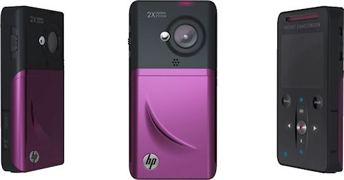 HP's V1020h flash camcorder offers 720p recording for around $110. Photo provided by Hewlett Packard Development Company L.P. Click for a bigger picture!