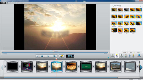 Selecting video effects in Video Easy HD. Screenshot provided by Magix AG. Click for a bigger picture!