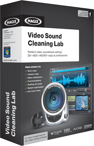 The product packaging for Magix Video Sound Cleaning Lab. Rendering provided by Magix AG. Click for a bigger picture!