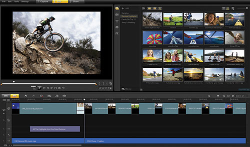 Corel's VideoStudio Pro X4, running in single-screen mode. Screenshot provided by Corel Corp. Click for a bigger picture!