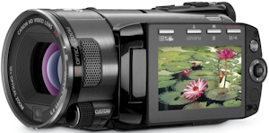 Canon's VIXIA HF S100 flash memory camcorder. Photo provided by Canon U.S.A. Inc. Click for a bigger picture!